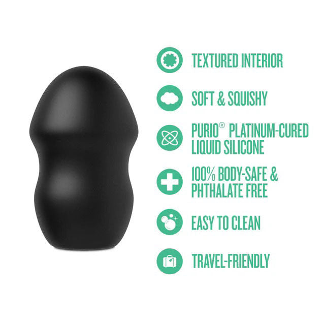 Urself Fortify (Black) – Body Safe Silicone Stroker > Sex Toys For Men > Masturbators > Manual