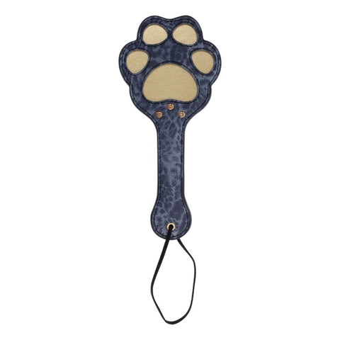 Sex and Mischief Cougar Paw Paddle Navy and Gold Spanking Paddle Blue Whips & Paddles