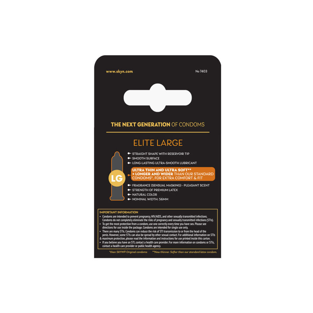 LifeStyles Skyn Elite Large – 3 Pack Premium Polyisoprene Condoms > Essentials > Condoms > Non-Latex