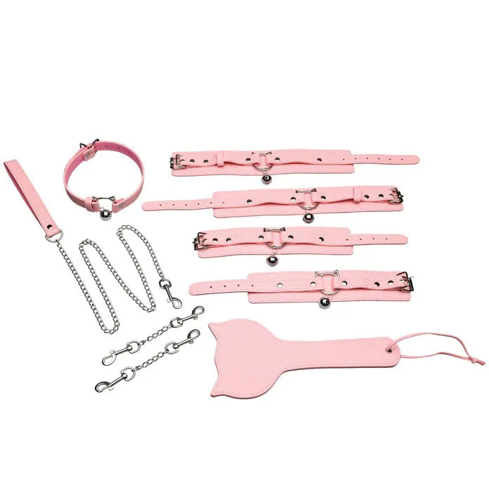Kitty Bondage Set – Vegan Leather Adjustable Cuffs and Collar Bondage Set > Bondage Gear > Bondage Kits
