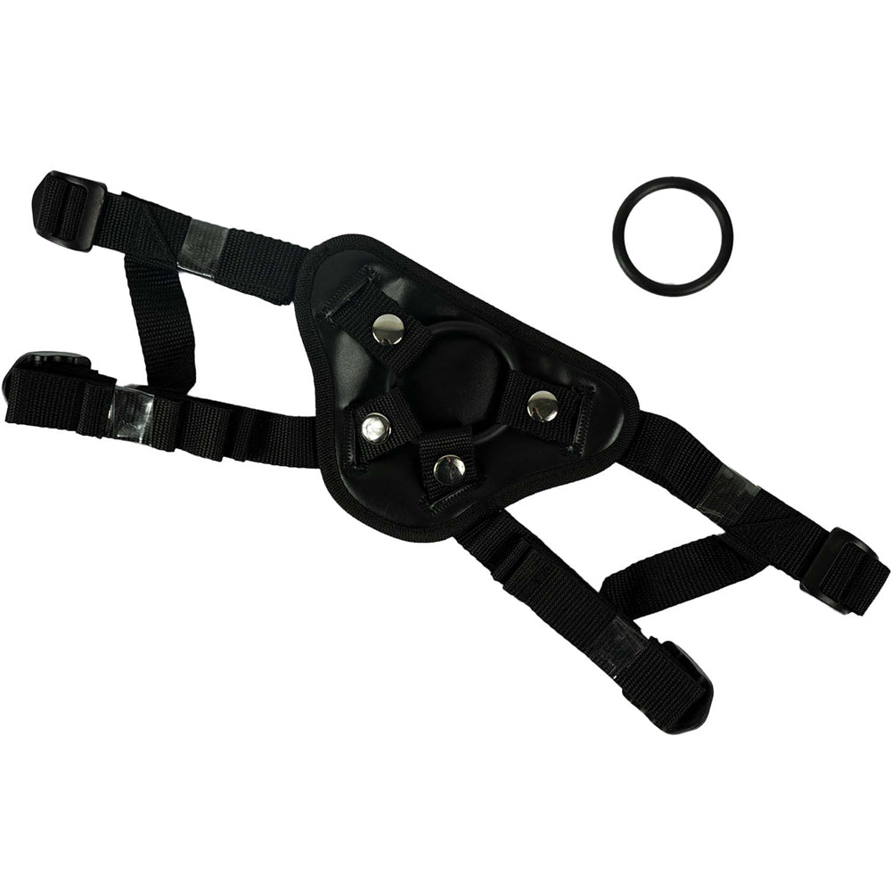 Nasstoys Harness the Revolution Black Adjustable Couples Harness with Suction Cup Dongs > Dildos > Strap On Harnesses