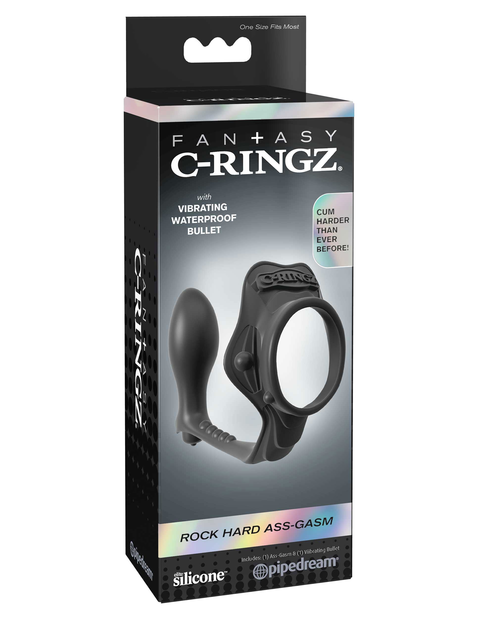 Fantasy Silicone Rock Hard Ass Gasm Performance C-Ring Black > Anal Range > Prostate Massagers