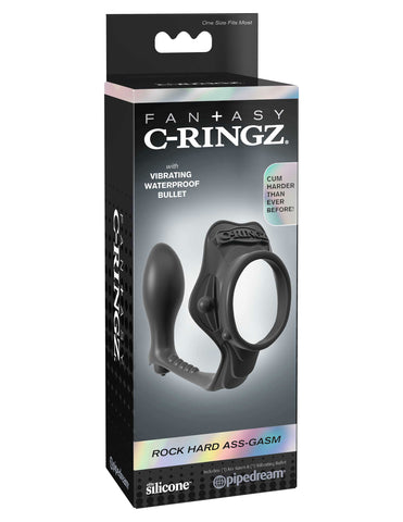 Fantasy Silicone Rock Hard Ass Gasm Performance C-Ring Black > Anal Range > Prostate Massagers