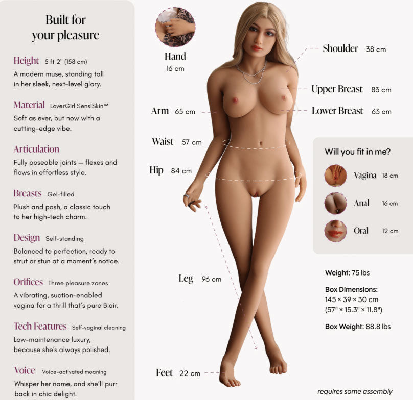 Lover Doll Blair Vanilla 5ft 2" - Standard > Sex Dolls > Female Love Dolls