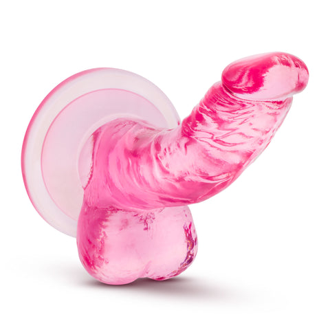 Naturally Yours 4 Inch Mini Cock Suction Base Dildo Pink DONGS