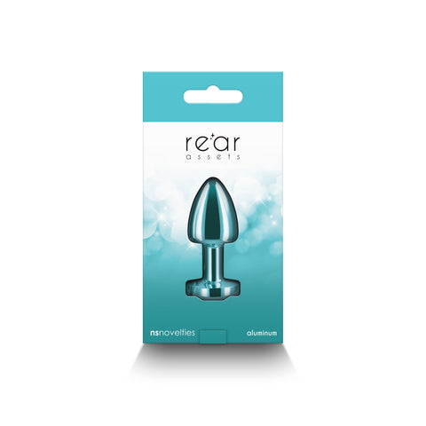 Rear Assets Petite Anal Toy in Teal for Beginners Teal > Anal Range > Jewel Butt Plugs