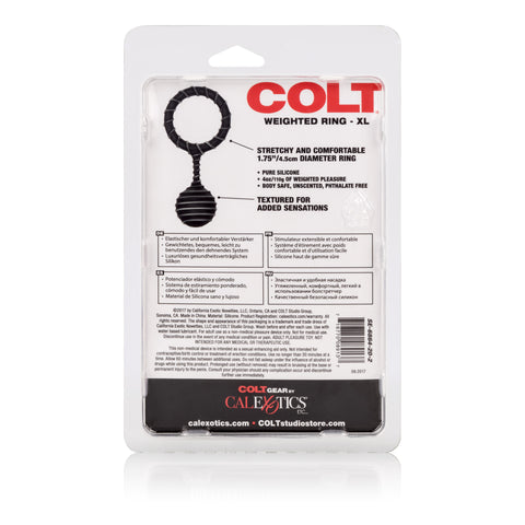 Colt Weighted Ring XL Black Silicone Stretchy Cock Ring with Weighted Ball COCK RINGS Sling