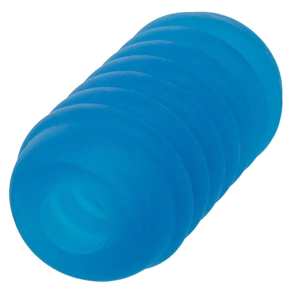 Pop Sock Ribbed Blue Versatile Reversible Stroker 3.5 Inch by 2 Inch Soft Stretchy TPE > Sex Toys For Men > Masturbators Cup