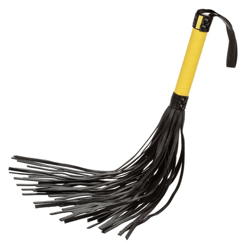 Boundless Flogger Vegan Leather BDSM Hand Whip with Textured Handle and Black Tassels Whips & Paddles