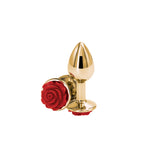 Rear Assets Rose Base Metal Butt Plug > Anal Range > Jewel Butt Plugs