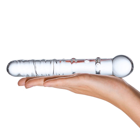 Callisto Clear Glass Dildo 7 Inch Spiraled Design for Pleasure DONGS Glass