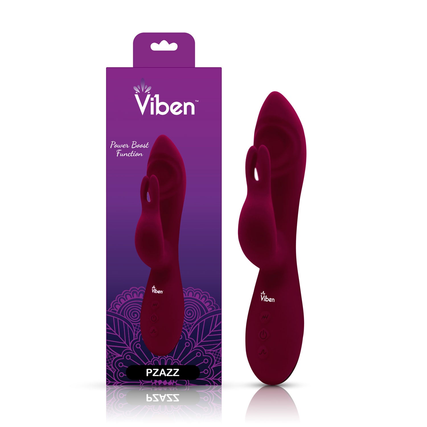 Viben Pzazz Rechargeable Thumping Rabbit Ruby VIBRATORS-RABBIT