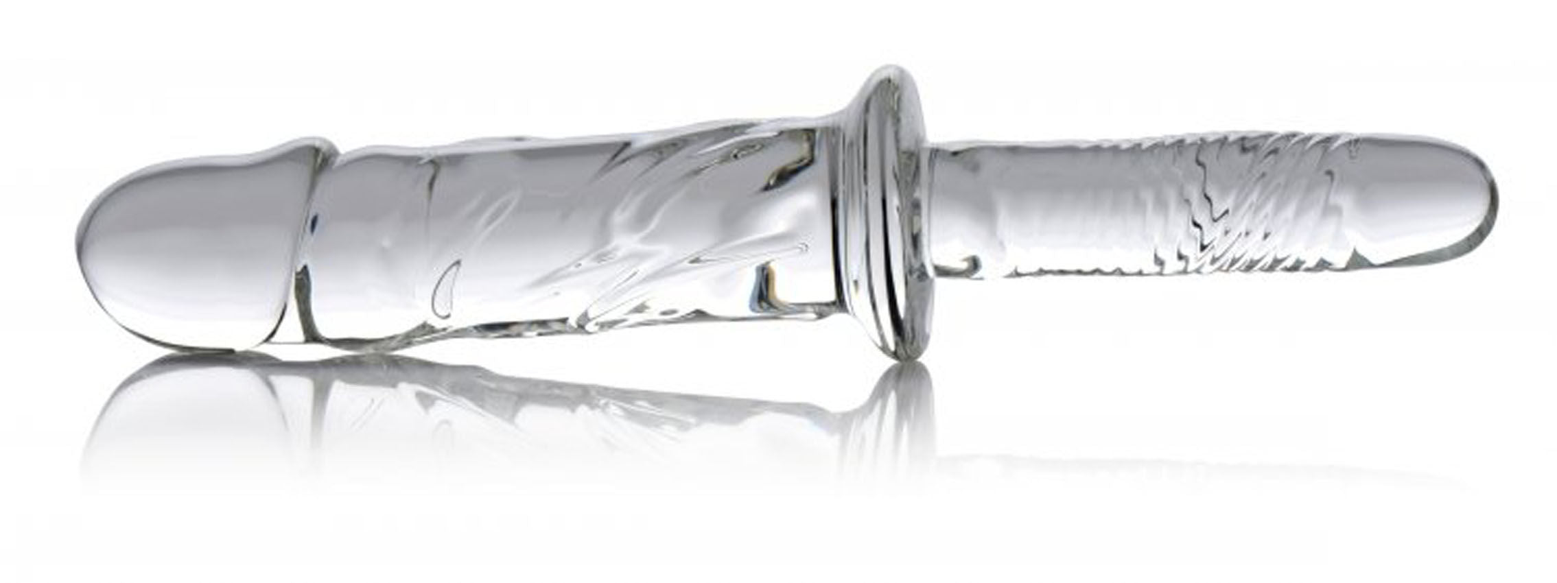 Brutus Clear Glass Dildo with Textured Handle for Intimacy DONGS Glass