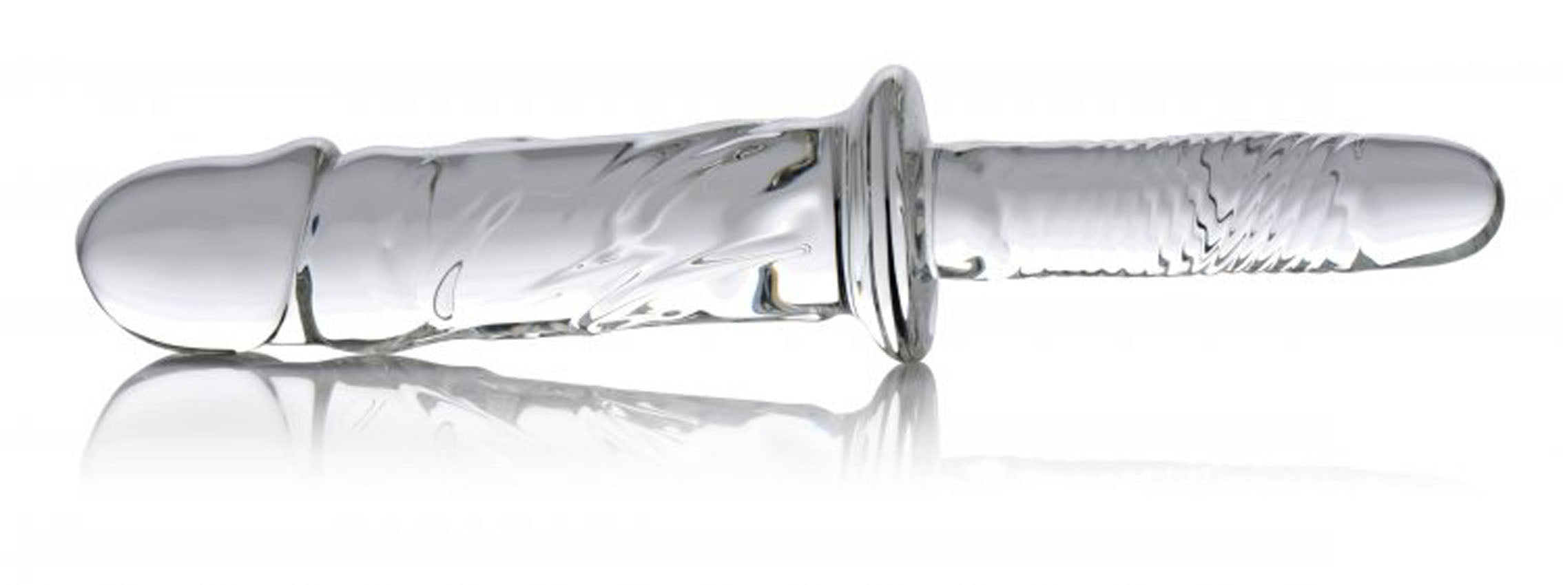 Brutus Clear Glass Dildo with Textured Handle > Glass > Dildos