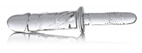 Brutus Clear Glass Dildo with Textured Handle for Intimacy DONGS Glass