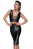 Noir Lingerie Black / Medium Power Wetlook Pencil Skirt With Long Zipper 5903050100551