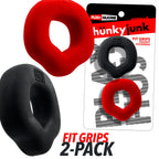 Fit Grips 2-Pack Ergo-Fit Cockrings Black Red > Cock Ring > Single