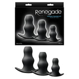 NS Novelties ANAL TOYS Renegade - Peeker Kit - Black Hollow Butt Plugs - Set of 3 Sizes 657447101311