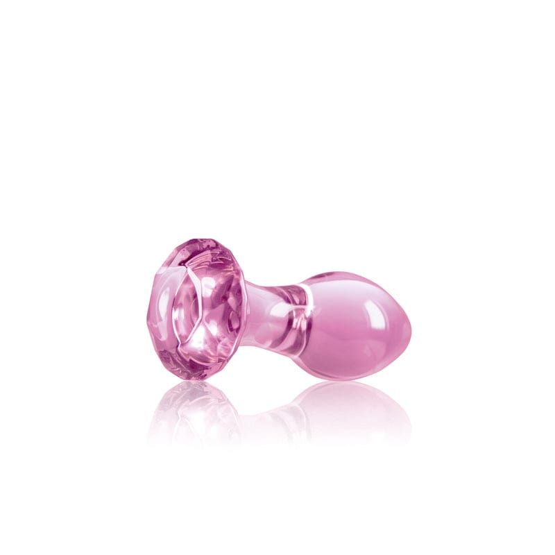 NS Novelties GLASS TOYS Pink Crystal Gem -  -  9 cm Glass Butt Plug 657447104770