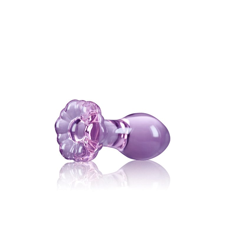 NS Novelties GLASS TOYS Purple Crystal Flower -  -  9 cm Glass Butt Plug 657447104756