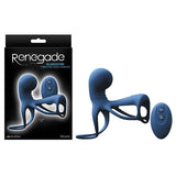 NS Novelties SLEEVES Blue Renegade - Gladiator -  Vibrating Penis and Balls Harness with Wireless Remote 657447101281