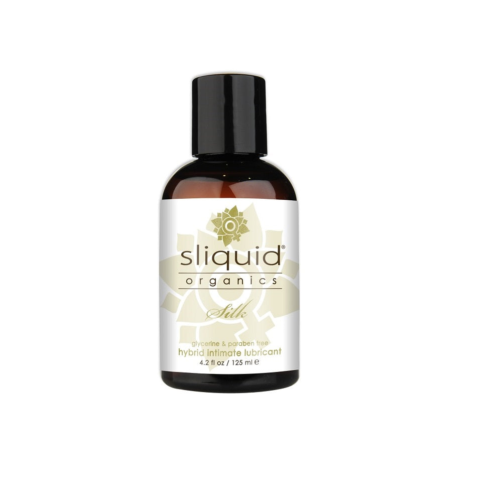 Sliquid Organics Silk Hybrid Lubricant (125ml) – Water and Silicone Based Personal Lubricant Hybrid Lube