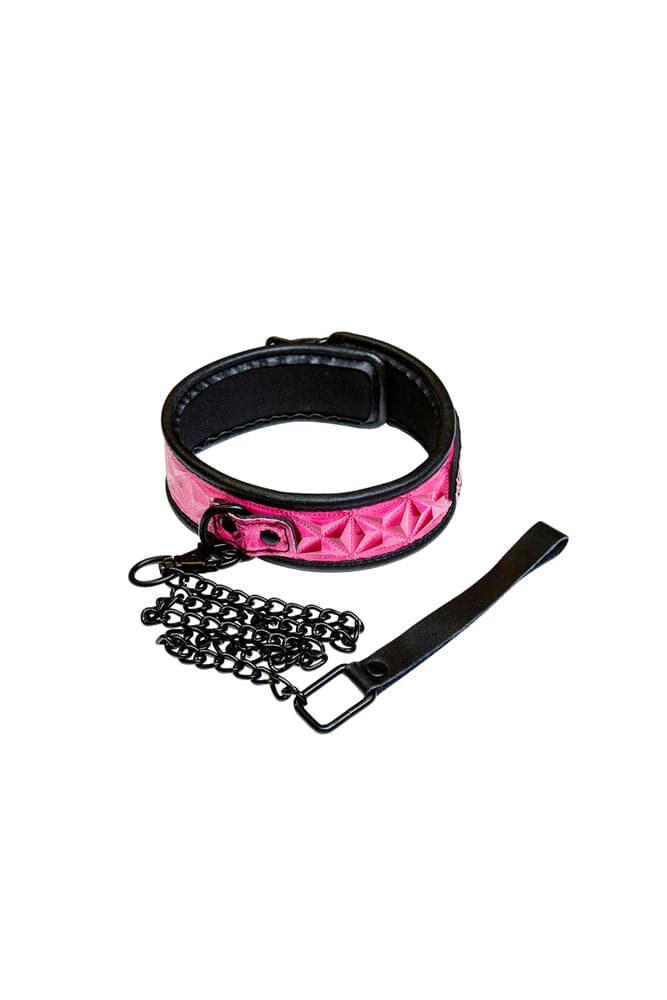 Sinful Collar (Pink) – Adjustable Vinyl Bondage Collar > Bondage Gear > Collars & Leashes Main image