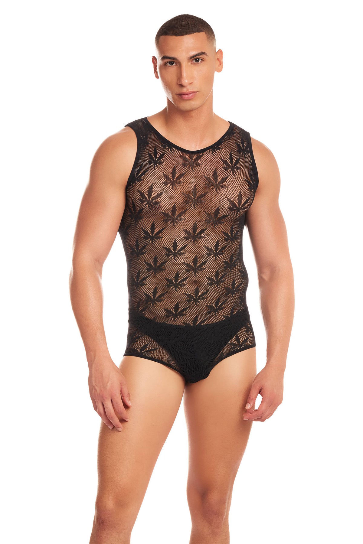 Night Blaze Black 2-Piece Bodysuit Set Small Medium Nylon Spandex Black Bodystocking
