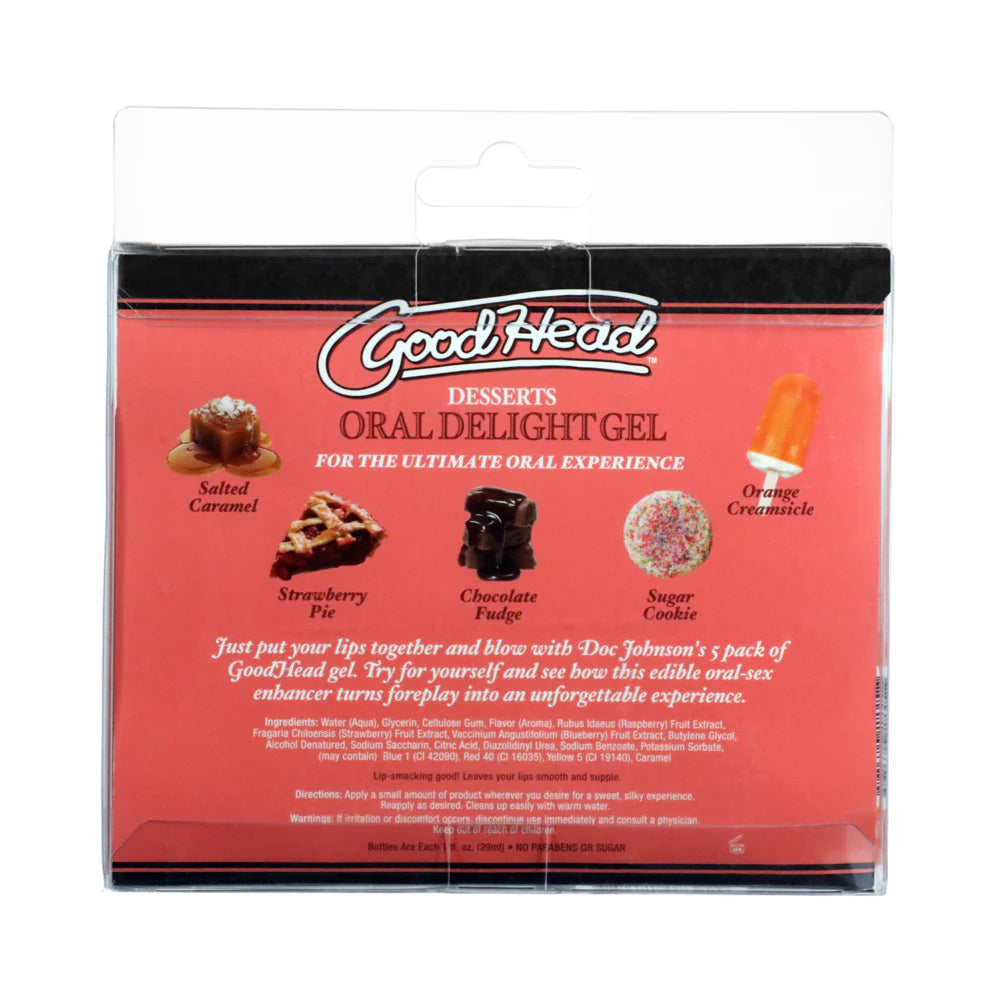 GoodHead Oral Delight Gel Desserts 5 Pack – Edible Foreplay Gel Enhancer > Lube > Oral Gels & Sprays
