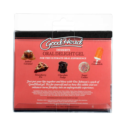GoodHead Oral Delight Gel Desserts 5 Pack – Edible Foreplay Gel Enhancer > Lube > Oral Gels & Sprays