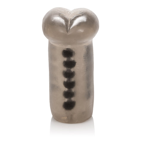 Colt Beaded Stroker Ribbed Shaft Masturbator with Superior Suction and Two Rows of Power Beads in Transparent Black Strokers - Manual