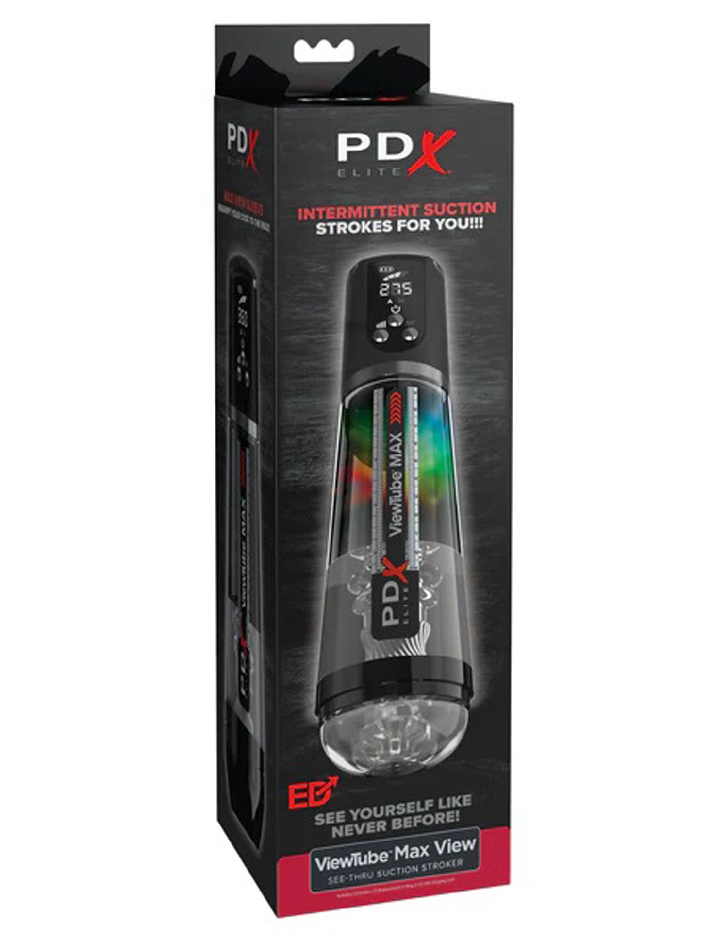 PDX Elite ViewTube Max Clear Suction Auto Stroker Male Masturbator Black > Sex Toys For Men > Masturbators > Vibrating