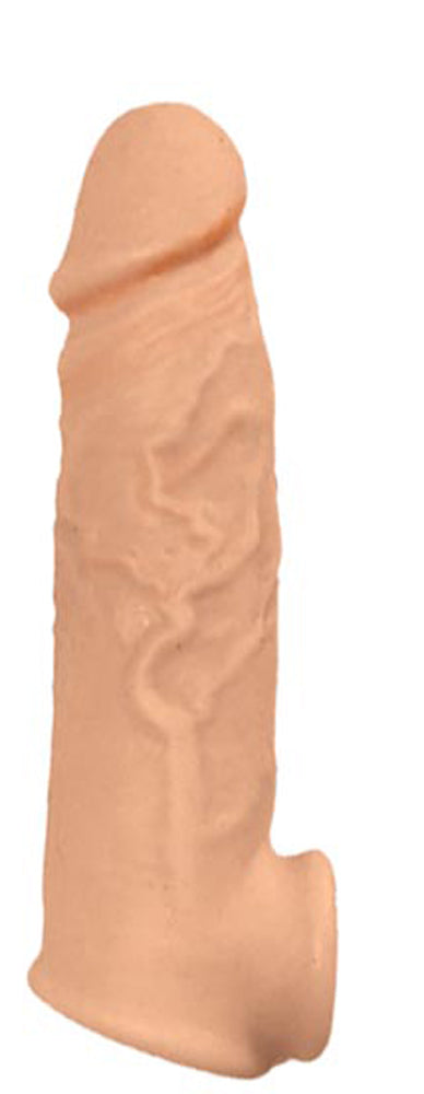 Natural Realskin Vibrating Penis Extender Sleeve With Bullet > Sex Toys For Men > Penis Sleeves