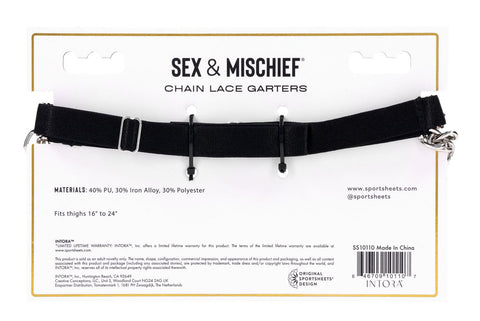 Sportsheets Chain Lace Garters Adjustable Fit Adult Accessory