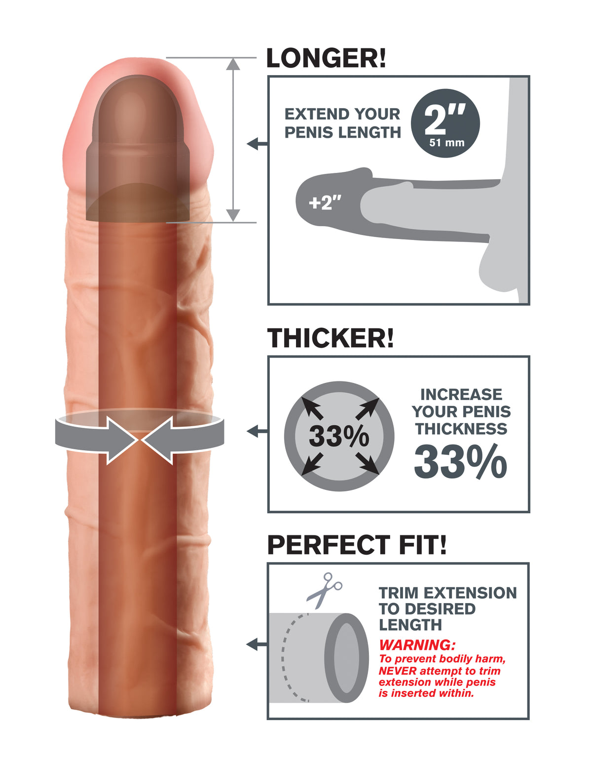 Fantasy X-tensions 2 Inch Extension – Penis Extension Sleeve > Sex Toys For Men > Penis Sleeves