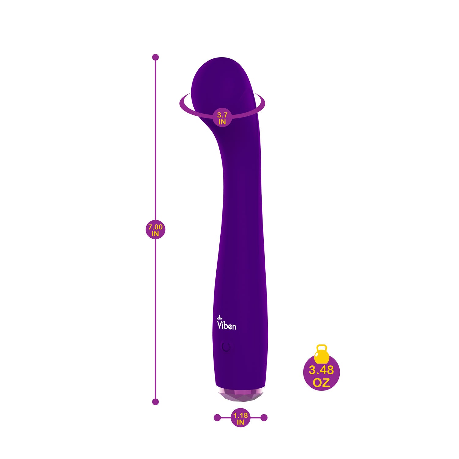 Viben Devotion Violet G-Spot Vibrator for Intense Pleasure Electric Massager
