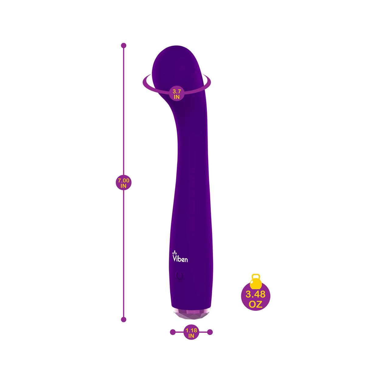 Viben Devotion Violet G-Spot Vibrator – Smooth Silicone Intense Stimulation Device > Sex Toys For Ladies > G-Spot Vibrators