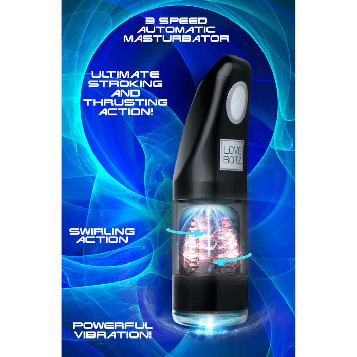 Love Botz Ultrabator (Black) – Automatic Thrusting Stroker Strokers - Auto