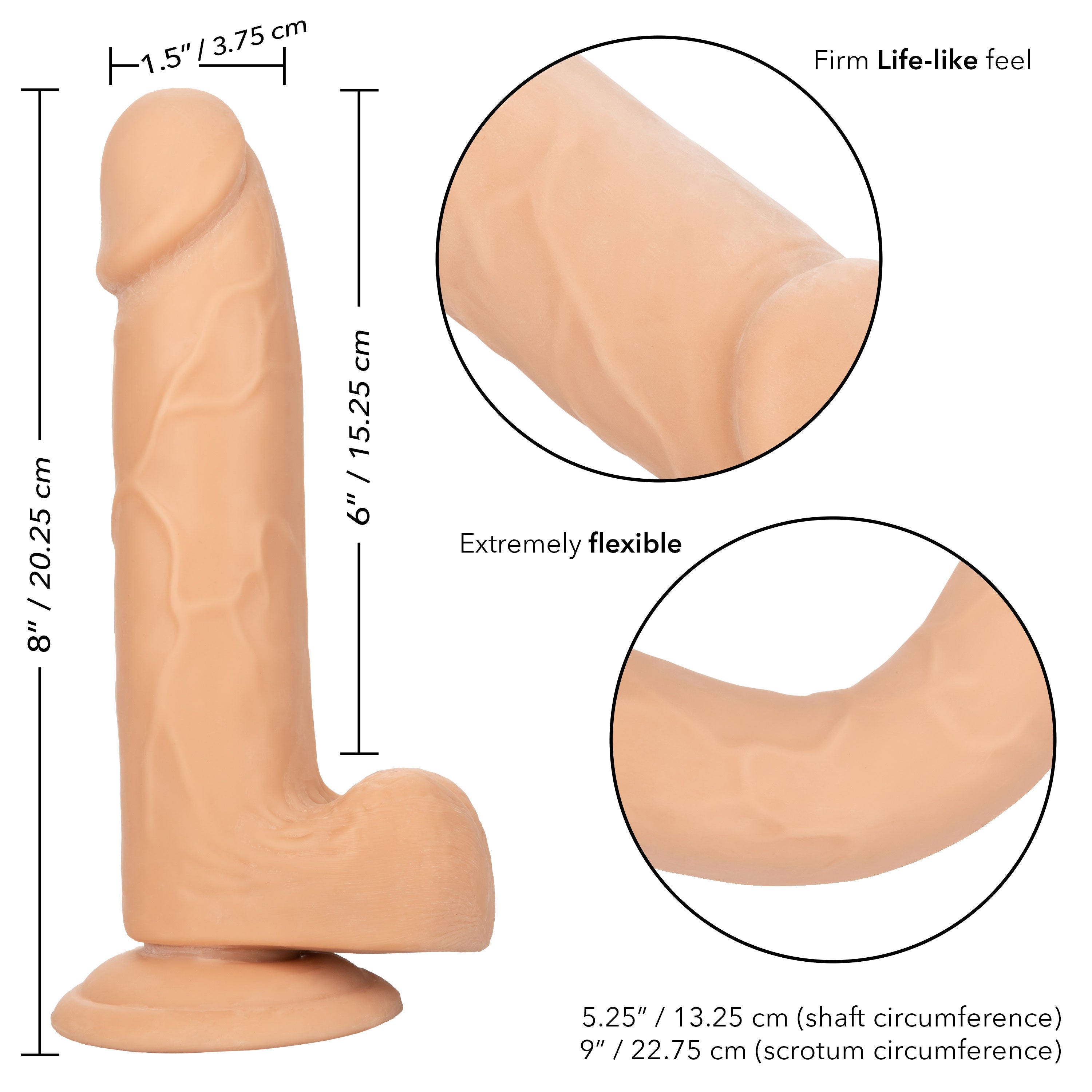 CalExotics Size Queen 6 Inch Realistic Adult Dildo Ivory > Dildos > Realistic Dildos