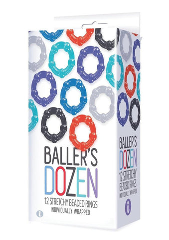 Baller's Dozen - 12 Beaded Cock Rings Multi COCK RING Set