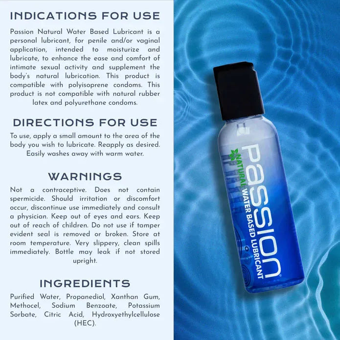 Passion Natural Water-Based Lubricant 2 Oz – Personal Lubricant > Lube > Water Based