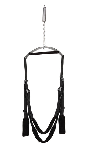 Lux Fetish Fantasy Swing Adjustable Black Bedroom Restraint for Couples SWINGS