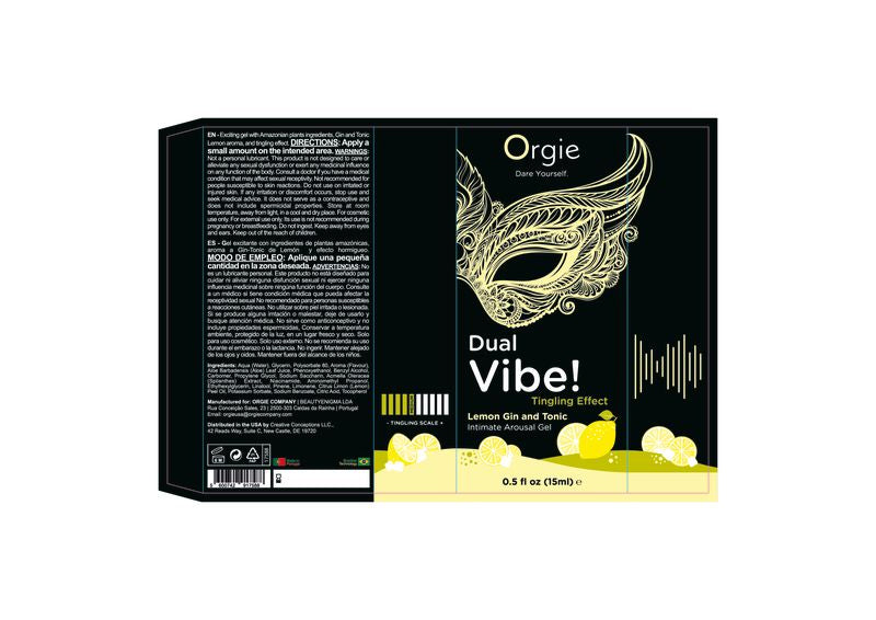 Dual Vibe Gin and Tonic Lemon Kissable Liquid – Intimate Gel 15ml > Lube > Oral Gels & Sprays