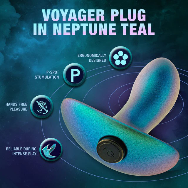 Anal Adventures Matrix Voyager Plug Neptune Teal Vibrating Toy Butt Plugs