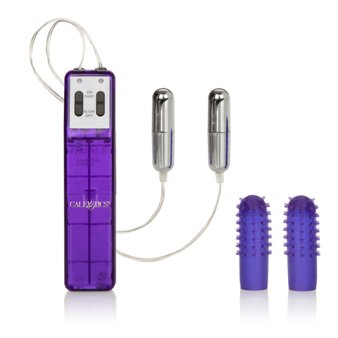 Turbo 8 Accelerator Double Bullet Vibrator with Tickler Sleeve BULLETS