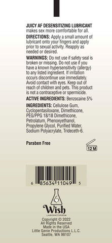 Juicy Af Desensitizing Gel 59 Ml Tube for Enhanced Intimacy ENHANCERS