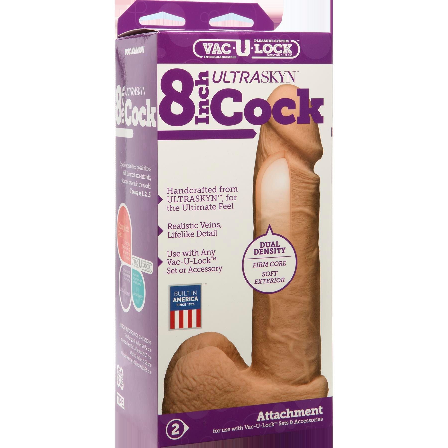 Vac-U-Lock 8-Inch Ultraskyn Realistic Dildo Vanilla Color Dongs Realistic