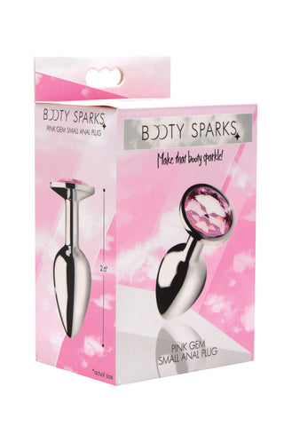 Small Pink Gem Anal Plug Lightweight Aluminum Intimacy Toy Pink > Anal Range > Jewel Butt Plugs