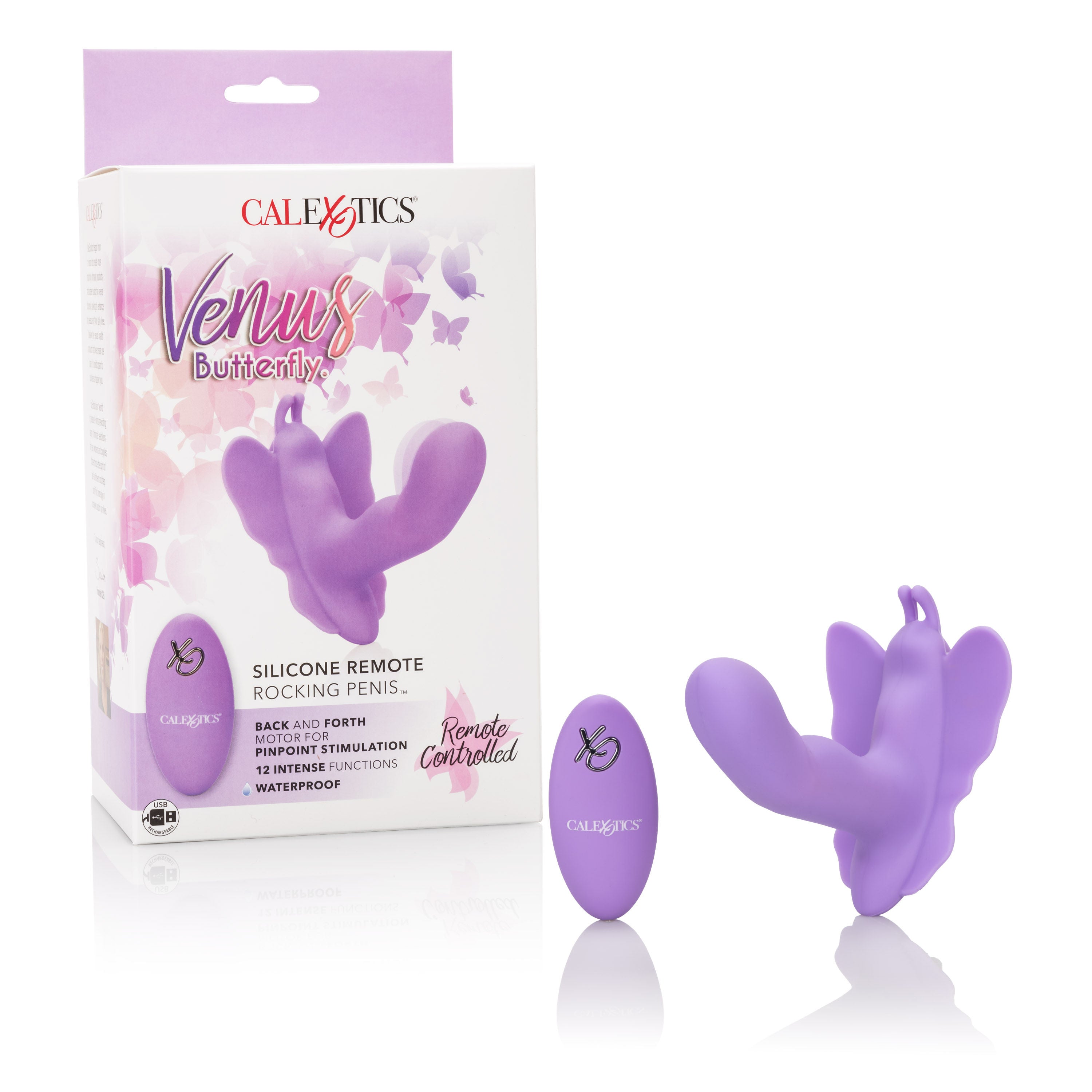 Venus Butterfly Silicone Remote Rocking G-Spot Vibrator Toy Purple Vibrators