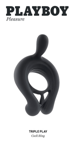 Playboy Pleasure Triple Play USB Rechargeable Vibrating Cock Ring Cock Rings Vibrating